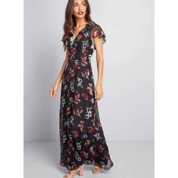 cape style maxi dress